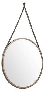Miroir circulaire en bois de noyer Marron - Bois/Imitation - En partie en bois massif - 75 x 3 x 75 cm