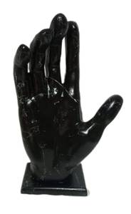 Skulptur Hand Schwarz Marmoroptik Schwarz - Kunststoff - Stein - 21 x 34 x 10 cm