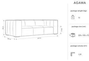 Sofa AGAWA 3 Sitzplätze Grau