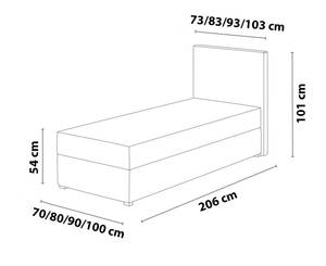 Boxspringbett Einzelbett Martines Mini Blau - Breite: 70 cm