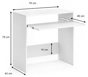 Bureau Nils blanc Blanc - Bois manufacturé - 79 x 79 x 43 cm