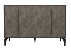 Sideboard Majör Betonoptik 4 Türig Beige - Grau - Holzwerkstoff - 140 x 95 x 35 cm