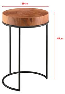 Table Basse Ronde Rauma pour Salon Marron - En partie en bois massif - 28 x 45 x 28 cm