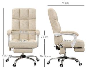 Massage-Bürostuhl 921-668V90BG Beige - Textil - 74 x 118 x 64 cm