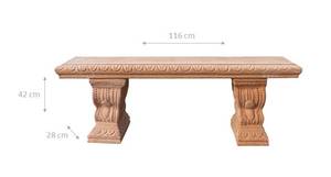 Gartenbank TUSCAN TERRACOTTA Braun - Keramik - Stein - 28 x 42 x 116 cm