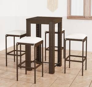 Ensemble de bar de jardin Marron - Métal - 61 x 111 x 61 cm