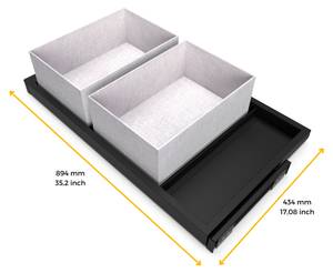 Tray Set und Skörbe 7029154 Hochglanz Schwarz - Breite: 100 cm