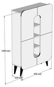 Kommode Dgaudenz Braun - Holzwerkstoff - 32 x 144 x 93 cm