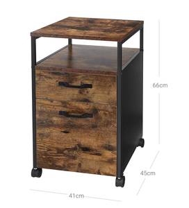 Aktenschrank Braun - Metall - 45 x 66 x 41 cm