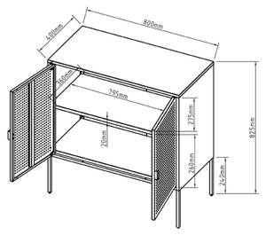 Sideboard Castelli Weiß - Metall - 80 x 83 x 40 cm