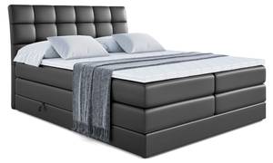 Boxspringbett BRUGO KING Hochglanz Schwarz - Breite: 200 cm