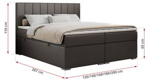 Boxspringbett ALLY Breite: 120 cm - H3 - Kunstleder