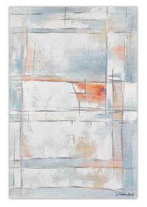 Bild handgemalt Abstrakte Leichtigkeit Grau - Massivholz - Textil - 60 x 90 x 4 cm
