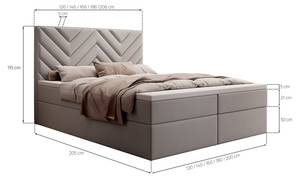 Boxspringbett CHEVRON mit Bettkasten Graubraun - Breite: 200 cm - H4