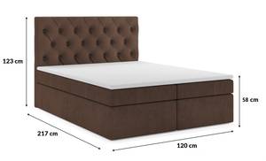 Boxsingbett BLANO 120 cm cm CS2307 Braun Braun - Holzwerkstoff - 120 x 123 x 217 cm