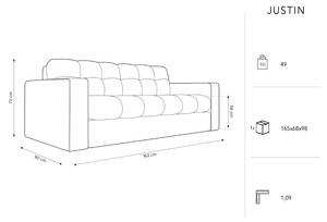 Sofa JUSTIN 2 Sitzplätze Nachtblau