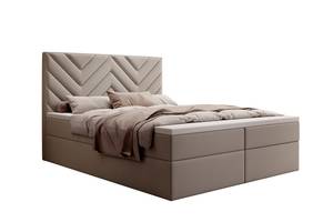 Boxspringbett CHEVRON mit Bettkasten Creme - Cremeweiß - Breite: 160 cm - H3