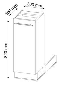 Kücheninsel Fame-Line 38540 Hochglanz Anthrazit - Weiß - 30 x 30 cm