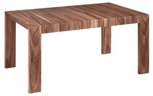 Table à manger extensible en bois Marron - Bois/Imitation - En partie en bois massif - 160 x 76 x 100 cm