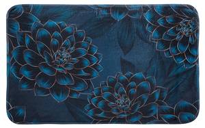 Badteppich Dahlien 70 x 110 cm Blau - Textil - 70 x 2 x 110 cm