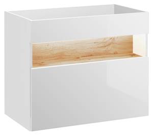 Armoire sous lavabos BAHAMA CUW80 1D Blanc - Bois manufacturé - Matière plastique - 80 x 68 x 46 cm