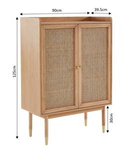 Buffet design Bombong Marron - En partie en bois massif - 90 x 125 x 40 cm