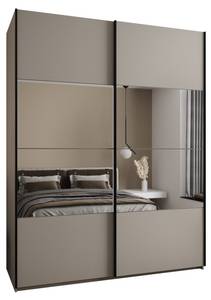 SCHWEBETÜRENSCHRANK LUX Beige - Schwarz - Breite: 190 cm