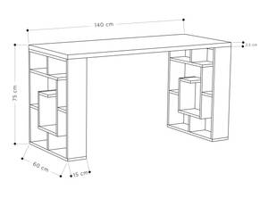 Arbeitstisch Labirent - Weiß Weiß - Holzwerkstoff - 137 x 75 x 60 cm