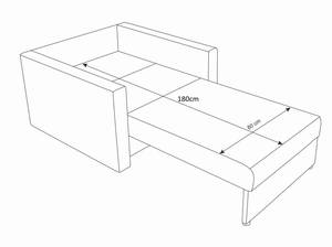 Sofa TWIC Steingrau - Breite: 98 cm