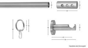 Gardinenstange Easy 1 lfg. Silber - Breite: 450 cm