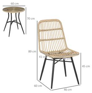 Essgruppen-Set (5-tlg.) 861-053 Braun - Polyrattan - 60 x 89 x 46 cm