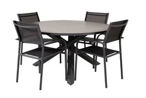 Gartenmöbel-Set Parma (5-teilig) Schwarz - Metall - 140 x 73 x 140 cm