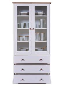 Vitrine Westerland Blanc - Bois massif - 90 x 190 x 39 cm