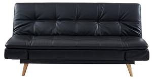 Canapé convertible ZARINA Noir - Cuir synthétique - 94 x 91 x 185 cm