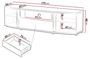 TV-Lowboard Michelle Schwarz - Holzwerkstoff - 179 x 48 x 47 cm