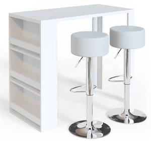 VINCE Tabouret blanc H 38 cm - Ø 28 cm