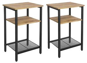 Beistelltisch Hamburg 2er-Set Schwarz - Holzwerkstoff - 29 x 58 x 34 cm