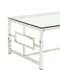 Table basse CLOTILDE Argenté - Verre - 60 x 40 x 120 cm