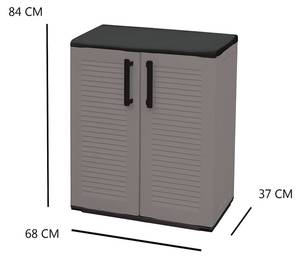 Mehrzweck oder interne Mehrzweckkabinett Grau - Kunststoff - 37 x 84 x 68 cm