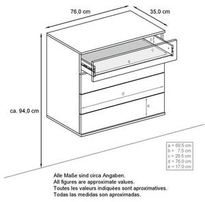 Kommode Pavos V3 hängend Weiß Weiß