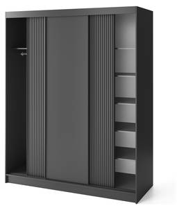 Kleiderschrank Nero Basic Schwarz - Breite: 120 cm - 3 Türen