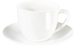 Kaffeetasse + Untertasse A Table Weiß - Naturfaser - 2 x 7 x 9 cm