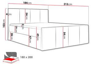 Boxspringbett Lars Creme - Breite: 184 cm