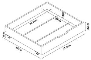 Bettkasten Ydre 2er Set Tiefe: 92 cm