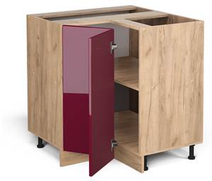 Eckschrank R-Line 37140 Hochglanz Bordeaux - Sonoma Eiche Trüffel Dekor