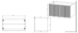 Waschbeckenunterschrank PARMIZA Weiß - Holzwerkstoff - 46 x 60 x 80 cm