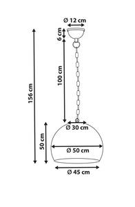 Lampe suspension HARANGI Métal - 50 x 156 x 50 cm