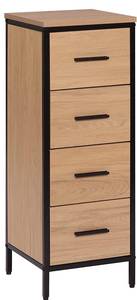 Badezimmerschrank Wiebke Braun - Holzwerkstoff - Metall - 30 x 82 x 30 cm