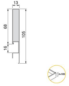 Concept Schublade 30 kg Höhe 105 mm Weiß - Metall - 20 x 6 x 47 cm