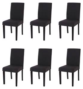 Chaise capitonnée Littau lot de 6 Noir - Marron foncé - Marron foncé